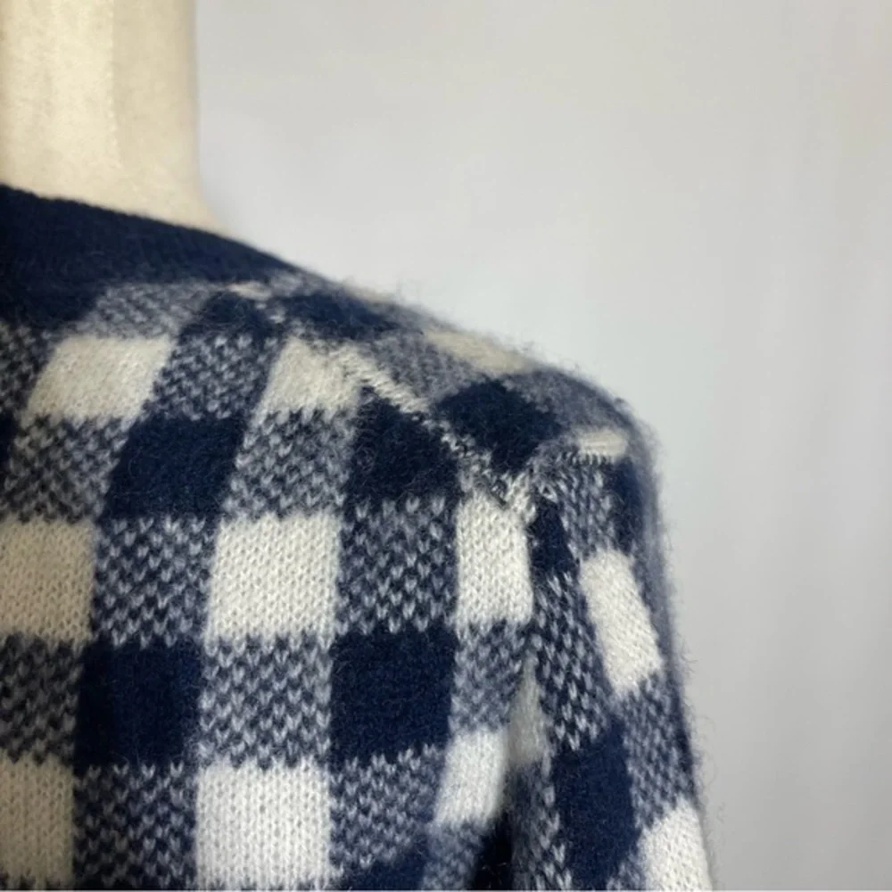 J.Crew • Gingham Checkered Cashmere Sweater S ASO Wednesday Addams